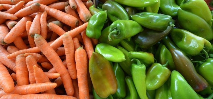 Picture of a Ripe paprika in a market for sale
