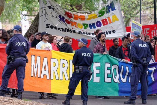AUSTRALIA, Sydney: Amid ongoing discussion in federal government over marriage equality, New South Wales MP Reverend Fred Nile leads a Unity Australia rally from Belmore Park to Martin Place on September 20, 2015 to celebrate marriage and family and to protect traditional marriage