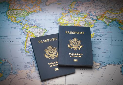 Two passports ready to travel the world