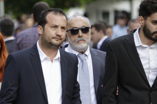 GREECE, Athens: Panagiotis Kouroumblis, the designated Minister for the Interior and Administrative Reconstruction, arrives at the Presidential Mansion for the swearing-in ceremony in Athens, Greece on September 23, 2015. The ceremony took place at the Presidential Mansion, three days after the victory of SYRIZA (Coalition of the Radical Left) in the second Greek General Election in eight months.The implementation of the bailout, agreed after months of bitter negotiations, will be the government's overwhelming task.