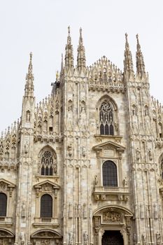 A famous gothic Milan cathedral in Italy
