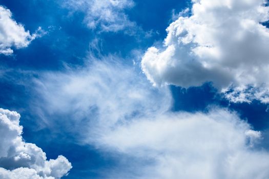 Beautiful rainclouds in the blue sky at Chiangmai city, Northern Thailand.