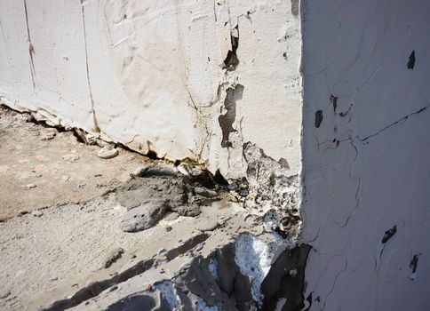 Damaged edge of a stone wall