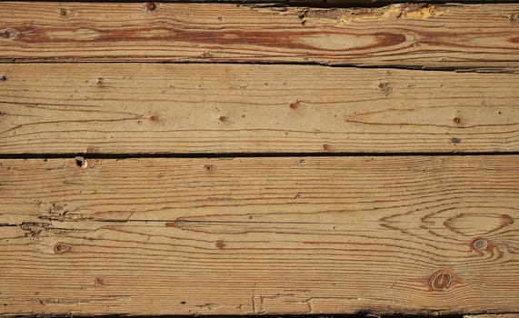 Old vintage rustic aged antique wooden sepia panel with horizontal gaps, planks and chinks