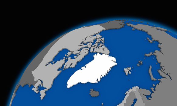 Arctic north polar region on planet Earth, political map