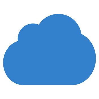 Cloud icon from Primitive Set. This isolated flat symbol is drawn with cobalt color on a white background, angles are rounded.
