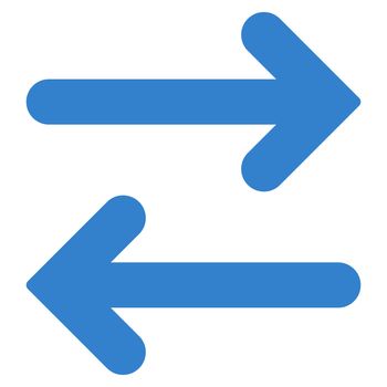 Flip Horizontal icon from Primitive Set. This isolated flat symbol is drawn with cobalt color on a white background, angles are rounded.