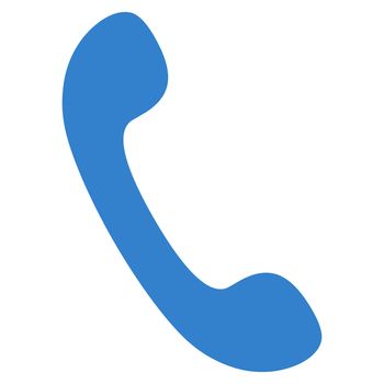 Phone icon from Primitive Set. This isolated flat symbol is drawn with cobalt color on a white background, angles are rounded.