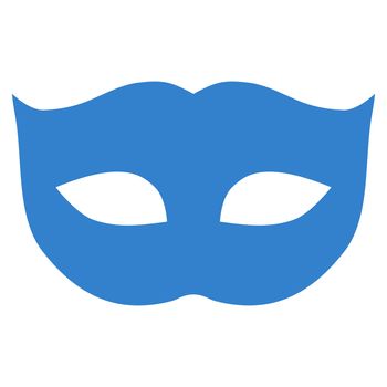 Privacy Mask icon from Primitive Set. This isolated flat symbol is drawn with cobalt color on a white background, angles are rounded.