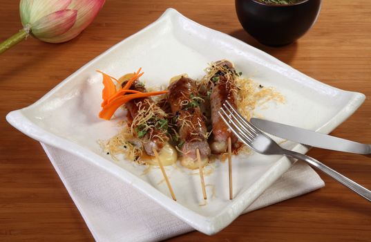 Japanese cuisine chicken skewers