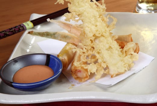 Japanese tempura dishes are