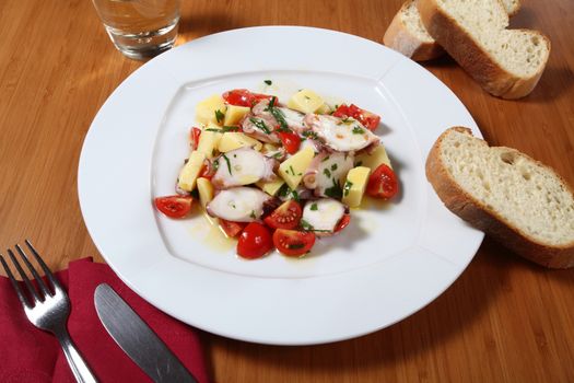 plate of octopus salad