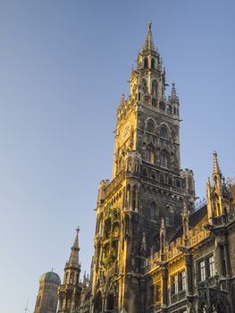 Gothic City Hall at Marienplatz in late afternoon, Munich, Bavaria, Germany