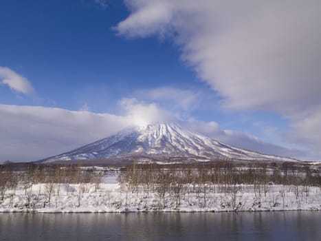 Mount Yotei, an active stratovolcano located in Shikotsu-Toya National Park, Hokkaido, Japan. It is one of the 100 famous mountains in Japan.