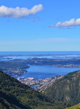 A panoramic view of the Norwegian city of Bergen.