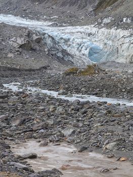 Fox Glacier in Westland National Park on the West Coast of the South Island of New Zealand.