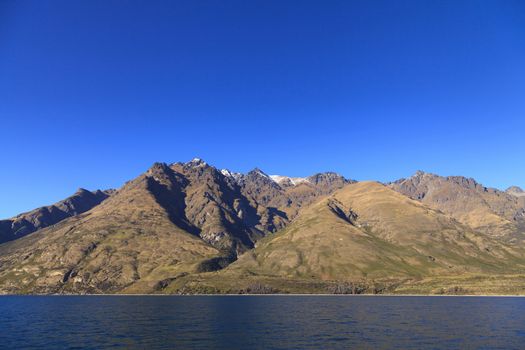 Cecil Peak and Lake Wakatipu, Queenstown, Otago region, New Zealand.