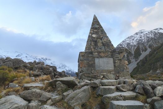 CANTERBURY, NEW ZEALAND - MAY 23: Aoraki/Mount Cook Climbers Memorial on May 23, 2012. This memorial commemorates the dozens of climbers who have perished on the mountain since 1914.