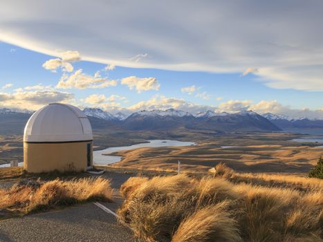 View from Mount John University Observatory (MJUO), The Premier astronomical research observatory in New Zealand.