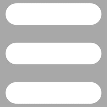 Stack icon from Primitive Set. This isolated flat symbol is drawn with white color on a silver background, angles are rounded.