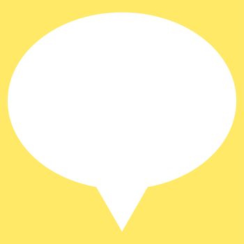Banner icon from Primitive Set. This isolated flat symbol is drawn with white color on a yellow background, angles are rounded.