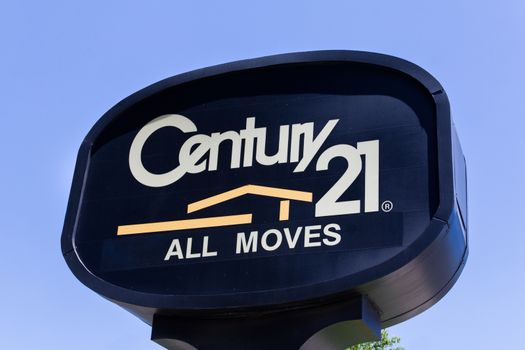 GRANADA HILLS, CA/USA - JUNE 15, 2015: Century 21 exterior sign and logo. Century 21 Real Estate is an American real estate agent franchise company.