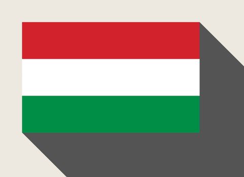 Hungary flag in flat web design style.