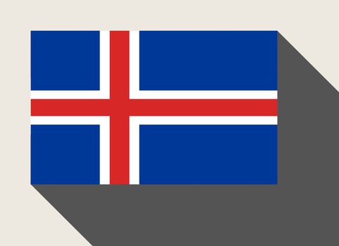 Iceland flag in flat web design style.