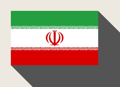 Iran flag in flat web design style.