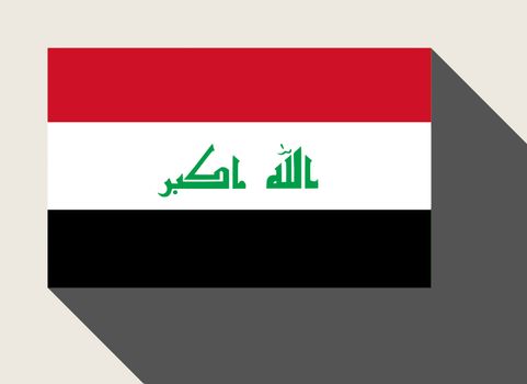 Iraq flag in flat web design style.