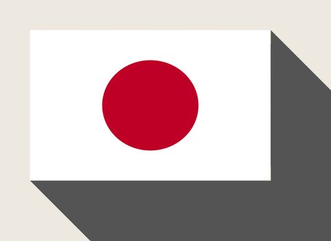 Japan flag in flat web design style.