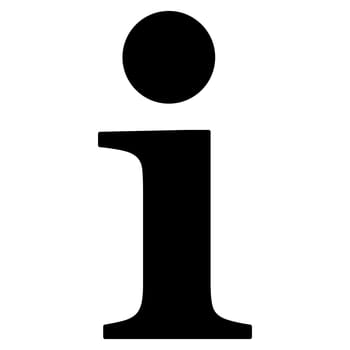 Info icon from Primitive Set. This isolated flat symbol is drawn with black color on a white background, angles are rounded.