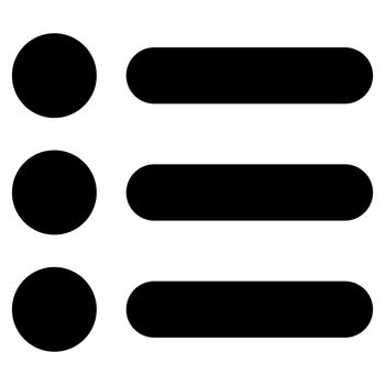 Items icon from Primitive Set. This isolated flat symbol is drawn with black color on a white background, angles are rounded.