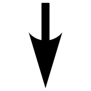 Sharp Down Arrow icon from Primitive Set. This isolated flat symbol is drawn with black color on a white background.