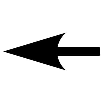 Sharp Left Arrow icon from Primitive Set. This isolated flat symbol is drawn with black color on a white background.