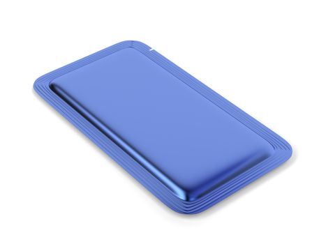 Blue foil sachet for for food, drinks, drugs, cosmetics and etc.