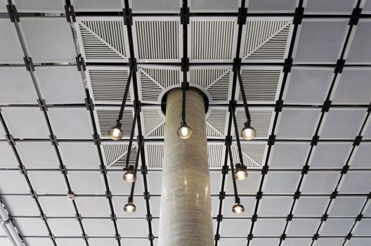 Modern suspended ceiling with lighting design