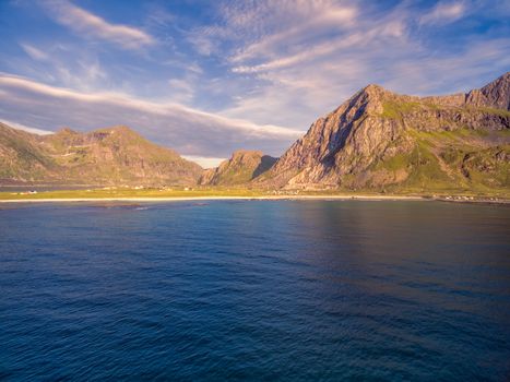 Lofoten islands coastline in Norway, popular tourist destination