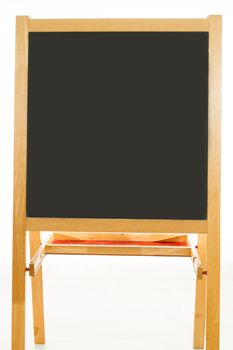 Blank menu blackboad or chalkboard in isolated plain white background.