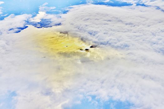 sky with clouds at a height in the air