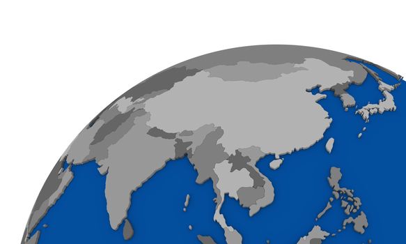 southeast Asia region on globe