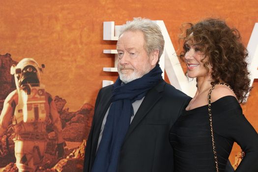 ENGLAND, London: Ridley Scott and Giannina Facio attend the European premiere of The Martian in Leicester Square in London, UK on September 24, 2015