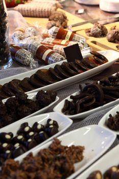 assortment of chocolat pastries on a table