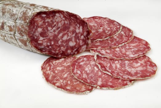 Italian salami sliced