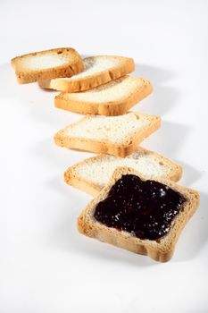 jam on biscuit  white background