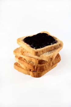 biscuits with jam on white background