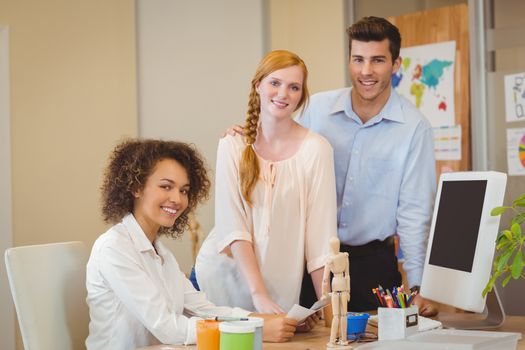 Portrait of businesswoman people at desk in office