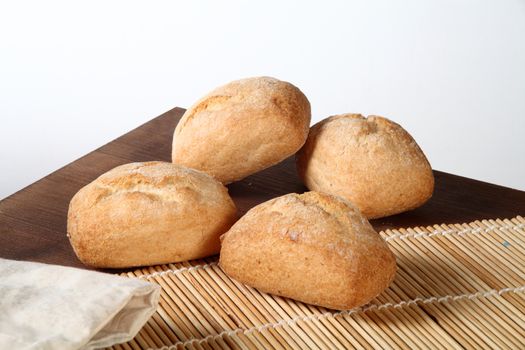 bread on the table - white background