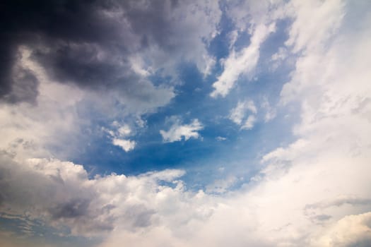 View white cloud with blue sky background