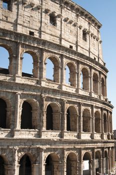 Colosseum in Rome on a beautiful sunny day, Italy